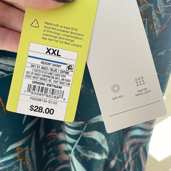 All In Motion Tropical Print UPF 50+ Hybrid Shorts - Picture 9 of 11